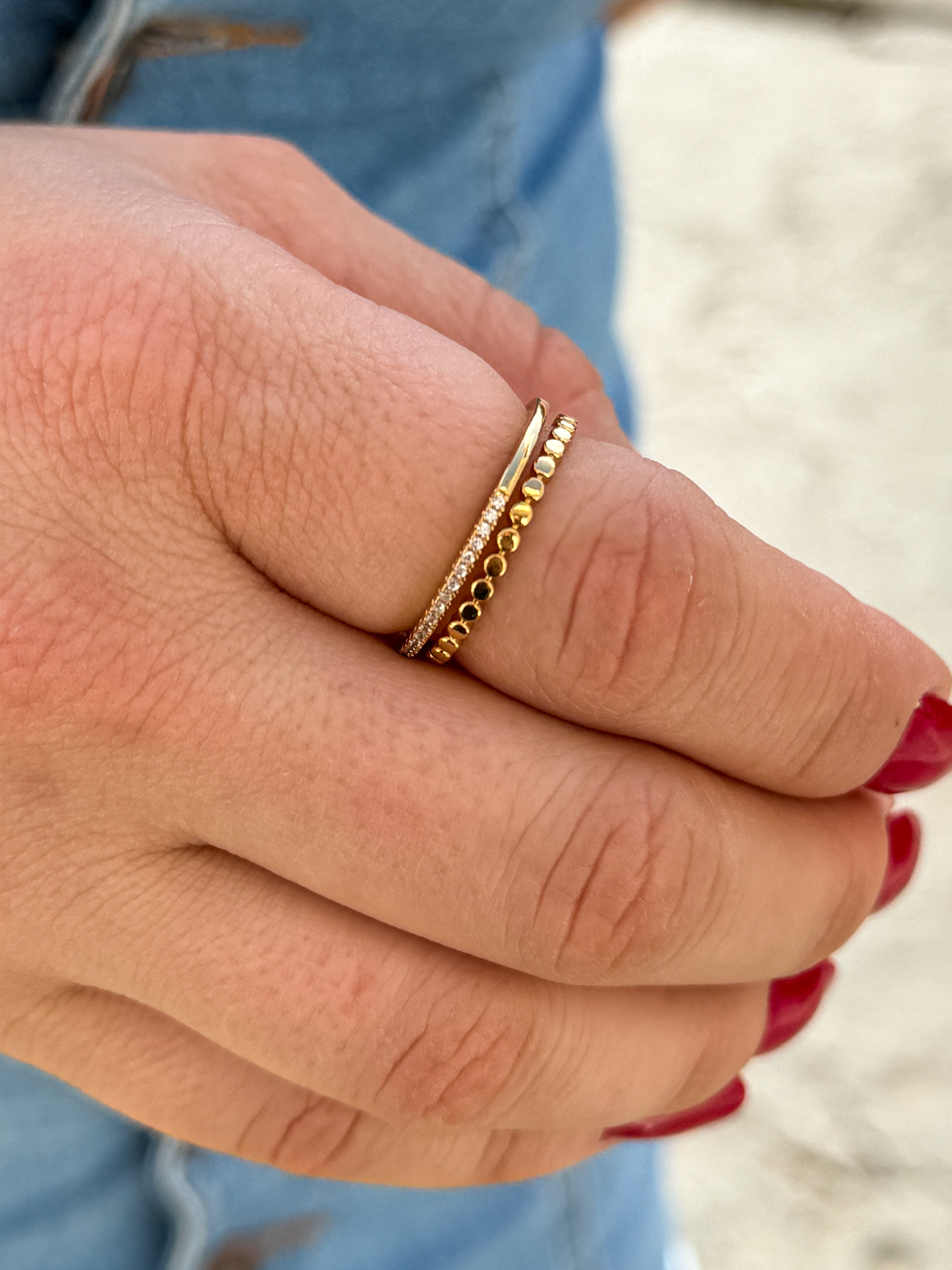 Anel Cravejado Dois Fios banhado a Ouro 18k