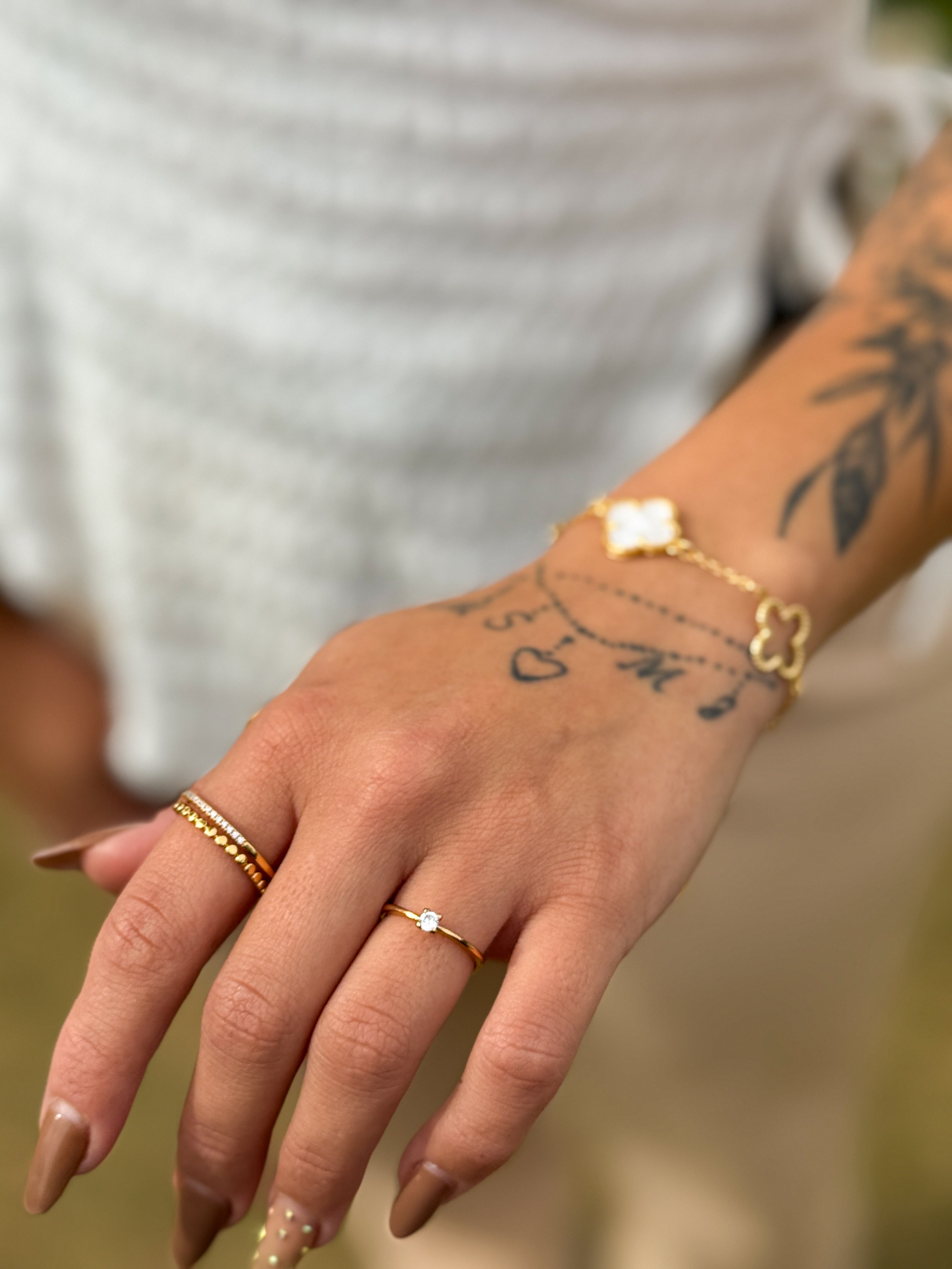 Pulseira Trevo banhado a Ouro 18k