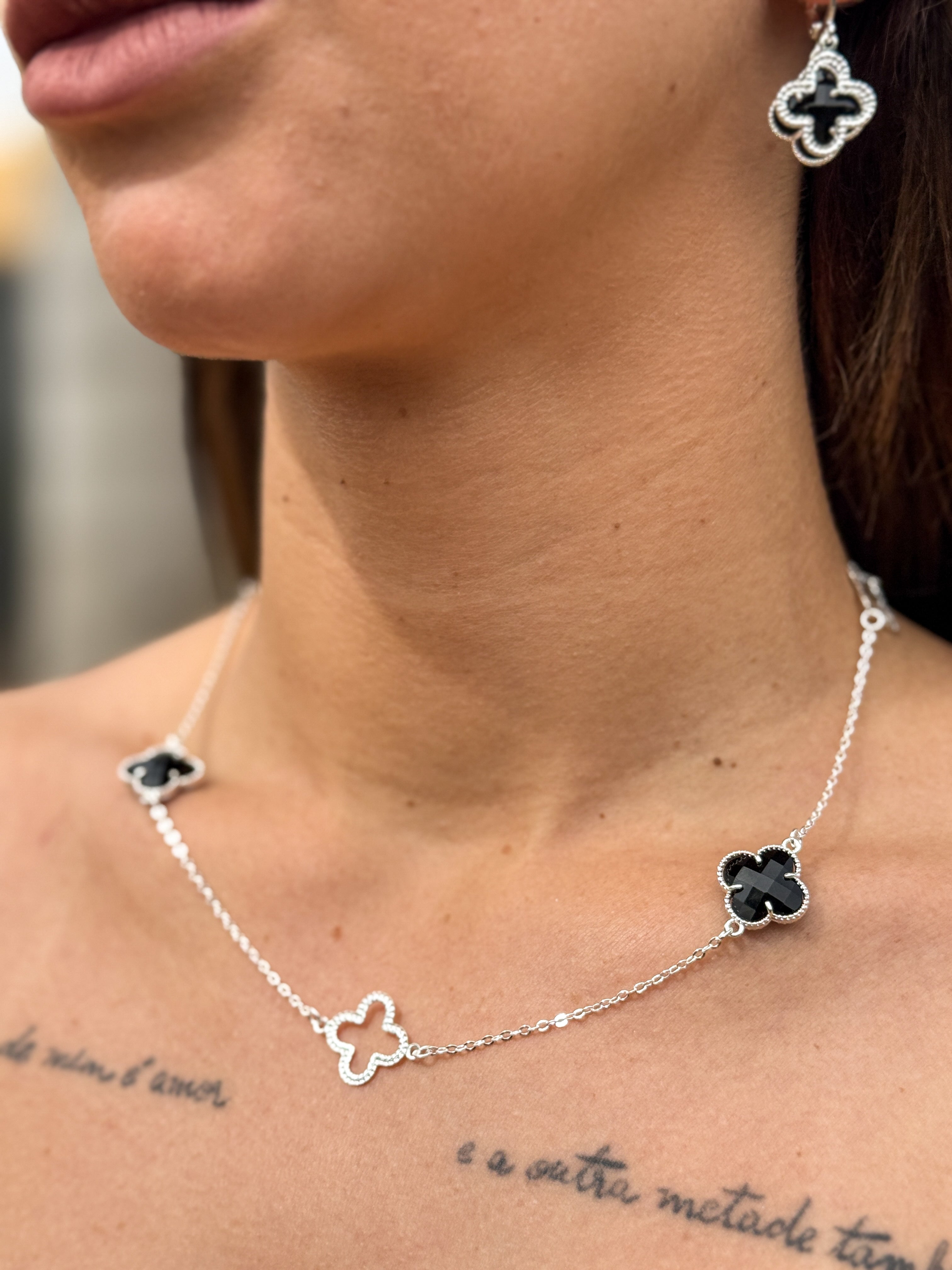 Brinco Tranqueta Trevo banhado a Prata